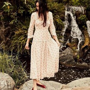 Doen Garnet Dress in Cotton Pink Floral (size small)